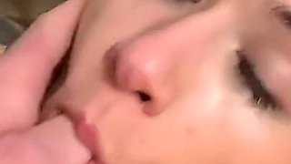 Deep Blowjob Facial Cumshot, a Lot of Sperm
