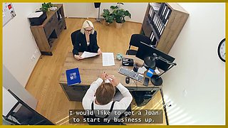 LOAN4K. Blonde whore is having a rough anal fuck for a loan