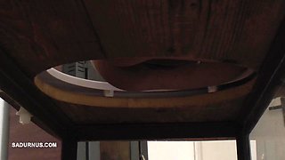Mistress Nomi Melone Smokes and Pees on the Toilet Box