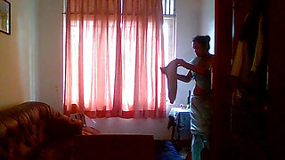 my new Indian maid cleaning my room