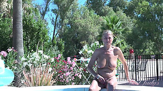Auntjudys - Horny 64yo GILF Mrs. Marta Gets Naughty by the Pool