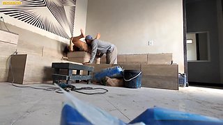 THE CONSTRUCTION MASON DIDN'T EVEN TAKE OFF HIS UNIFORM TO FUCK HIS BOSSES
