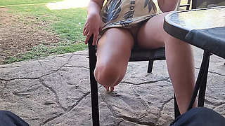Blonde MILF Flashes Pussy in Public - Amateur Outdoor Sex & Jerk Off