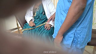 Indian nurse Desisridevi gets down with a medic in the medical center