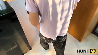 Hunt4k. horny girl is demonstrating her Natural Tits on the street and cheating on her boyfriend