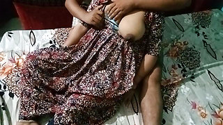 Desi couple having romance together.
