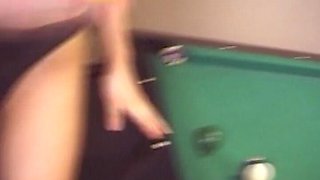 Brunette German Doll Sucks Dick by the Pool Table
