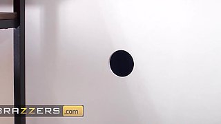 Slutty redhead Angel Wicky gets her pussy fucked by Danny D's thick cock through a gloryhole