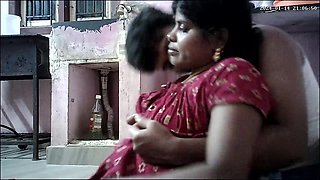 Indian Hot House Wife Kissing and Boobs Pressing
