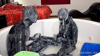 Playing in Cum with Gloomy Babe, Part 1 - Alex Latex