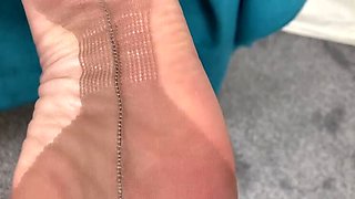 Hot Mature Granny Shows Off Her Big Natural Tits in Vintage Corset & Stockings - Foot Fetish Fun