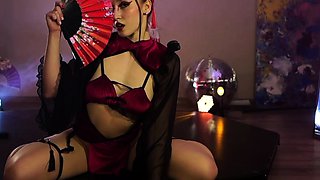 Amateur striptease and Solo masturbation