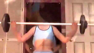 Sexy Brunette has a Workout day