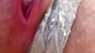 close-up fingering while panties on, part 3.Wet sounds,pink virgin pussy