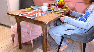 Damn It! She Crawled Under the Table to Give Me a Blowjob!