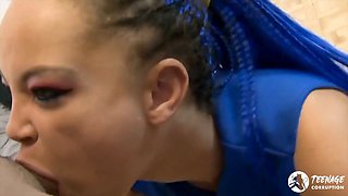 FullPornNetwork - Gorgeous teen cheerleader tries busting balls for the first time!