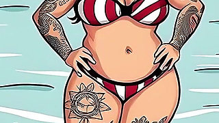 Ai Tattoo Art Curvy Bikini Women