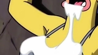 Slut in Chains Takes His Cum. Erotic Fantasy. Cartoon Parody of the Simpsons