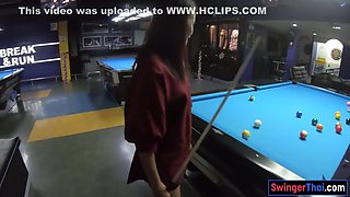 Lily Koh In Curvy Bottom Thai Gf Plays Pool And Blowjobs