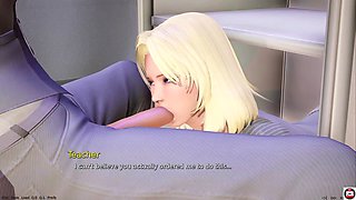 Animated blonde gets down with her students in this wild sex story