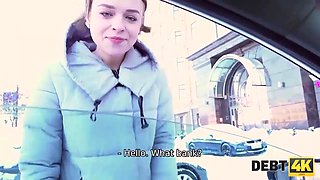 Debt4k. jummy thing gives mouth and vagina to fellow who pays her debts