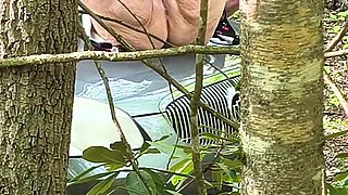 She's Caught Pussy Rubbing in the Woods Squirting on Her Car Hood