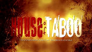 Sexy babe bound in net & peeing