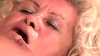 The Blonde Milf Screams With Pleasure From The Young Cock