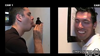 Handsome horny str8 visits gay gloryhole