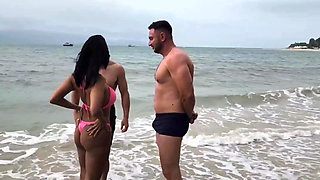 I Met Two Hot Guys On The Beach And I Was So Horny That I Gave It To Them Right There