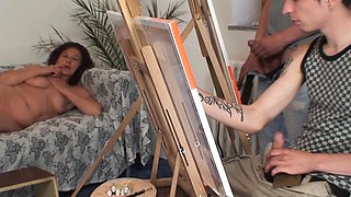 Two buddy fuck sexy grandma from both ends