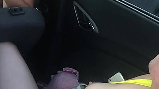 Hot latina with sexy tits masturbates on back seat recorded by bestie