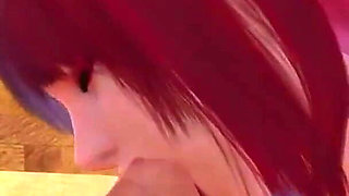 A redhead succubus gives a mean blowjob