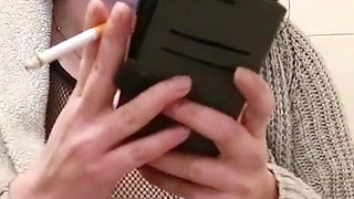 Pregnant MILF Smoking Cigarette