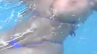 Huge Tit and Fat Butt Oozing From Micro Bikini