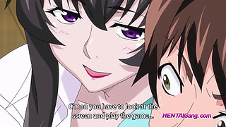 Horny MILF Seduces Gamer Boy at Friend's Apartment - HENTAI UNCENSORED (Subtitled)