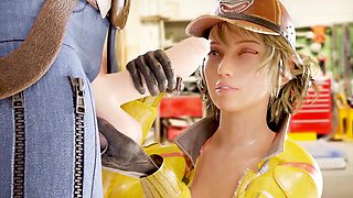 Cindy Aurum gives a handjob in a 3D Final Fantasy XV animation with sound