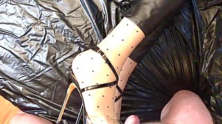 High-heeled shoes, nylon, high heels and stockings