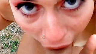 Drinking piss on the garden! Gagging throat fucking!