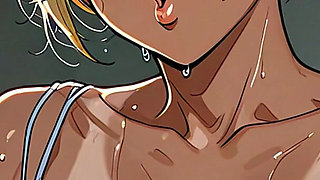 Horny Blonde Showing Tits at Pool