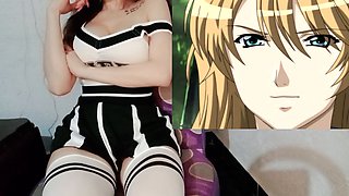 Sexy anime maid with big tits bringing all the heat