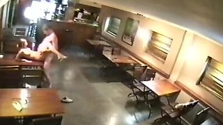 Big closed bar is a fuck platform watched by security cam!