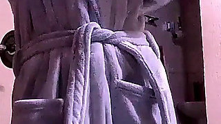 Sexy Hot Brunette Taking off Her Robe