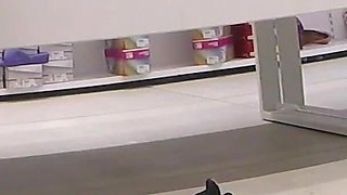 Pussy Flash - My Exhibitionist Wife Without Panties Plays the Slut in a Shoe Store