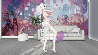 I Cannot Stop Me White Stockings; Erotic Wedding Dress; Striptease