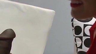 Hot blonde vs big black cock and cum on tits