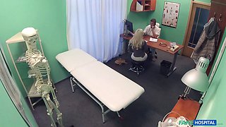Italian blond beauty with Big Boobs ejaculates numerous times with a doctor - faux health center