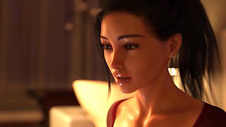 3d animated milf with huge natural tits tries helping a guy cum with a handjob or blowjob but he goes wild cumming