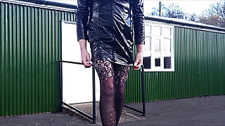 Crossdresser Gina Pissing in PVC