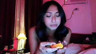 Big Tits Shemale Masturbate her Big Cock